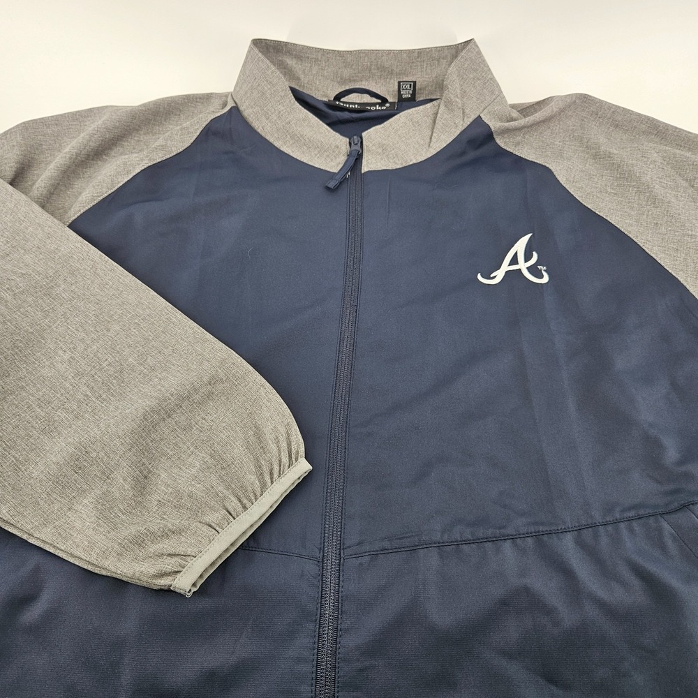 Dunbrooke Atlanta Braves Windbreaker Jacket XXL 2XL Navy Blue Gray Full Zip